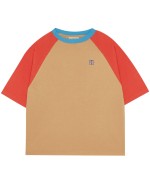 T-shirt vermelha Color block 