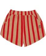 Calções às riscas vermelhos
