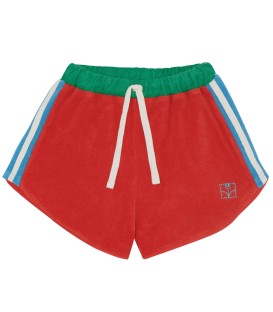 Red color block Shorts