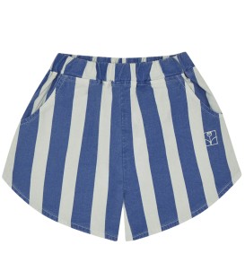 Calções às riscas azuis efeito lavado