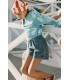 Stripes Denim Shorts