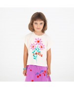 Crop Top Flowers Off White