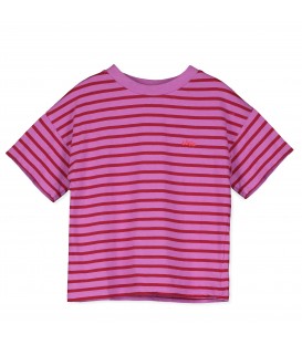 Wide Striped T-shirt Magenta