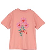 Wide T-shirt Flowers Clay Pink