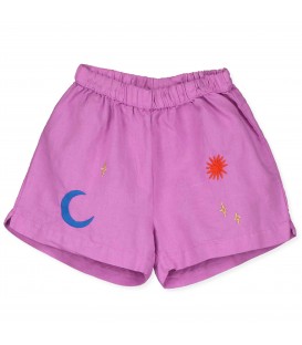 Woven Linen Bermuda Sun and Moon