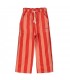 Calças fit largo às riscas c/bolsos papaya