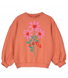Camisola Flowers cor de papaia