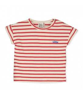 T-shirt de bebé às riscas Lotie branca