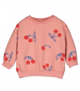 Baby Sweatshirt Cherries Clay Pink