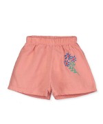 Calções de Bebé de musselina Flowers rosa tijolo