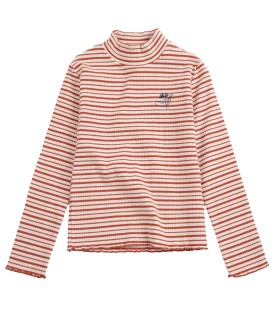 Energy Flower Stripes turtle neck T-shirt