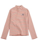 Energy Flower Stripes turtle neck T-shirt