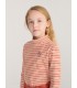 Energy Flower Stripes turtle neck T-shirt