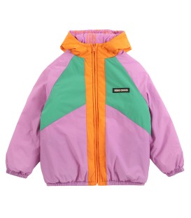 Almost Moiré all over Reversible Anorak pink and green
