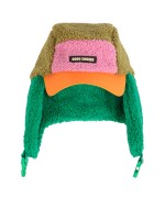 Chapka Bobo Choses Color Block "pelo de ovelha" verde e oliva