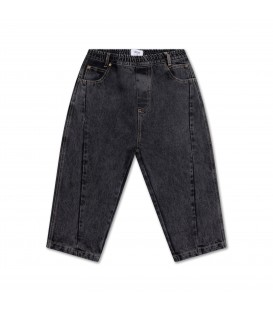 Wide Leg Denim Pants Slate Grey