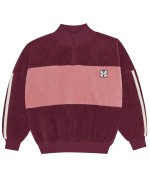 Camisola bloco de cor bordô
