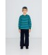 Retro Stripes Sleeve Tee Dark Green