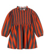 Red-Blue Stripes Dress Summer Red
