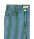 Calças denim retro às riscas lavagem média