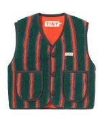 Colete Sherpa às riscas multicolor