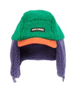 Bobo Choses Color Block Sheepskin Chapka green and purple
