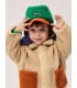 Bobo Choses Color Block Sheepskin Chapka green and purple