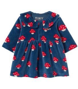Vestido de Bebé Tiny Mushrooms azul escuro