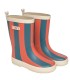Red Blue Stripes Rain Boots 