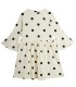 Dots AOP Dog Trumpet Sleeve Dress