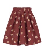 Brown Daisies Corduroy Skirt