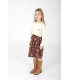 Brown Daisies Corduroy Skirt