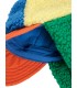 Bobo Choses Color Block Sheepskin Chapka blue and yellow