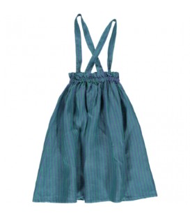 Colamr straps skirt with stripes green/blue