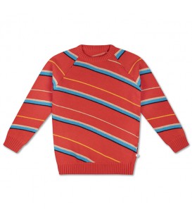 Knit Raglan Sweater Diagonal Stripe